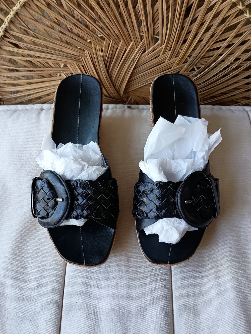 Nike G Series Black Woven Slide Sandals with Buckle Detail_6
